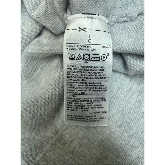 Gap Button Up Light Grey Blouse Size Large - Picture 6 of 9